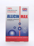 ALLICINMAX: botella de cápsulas para absorción rápida y conveniente.