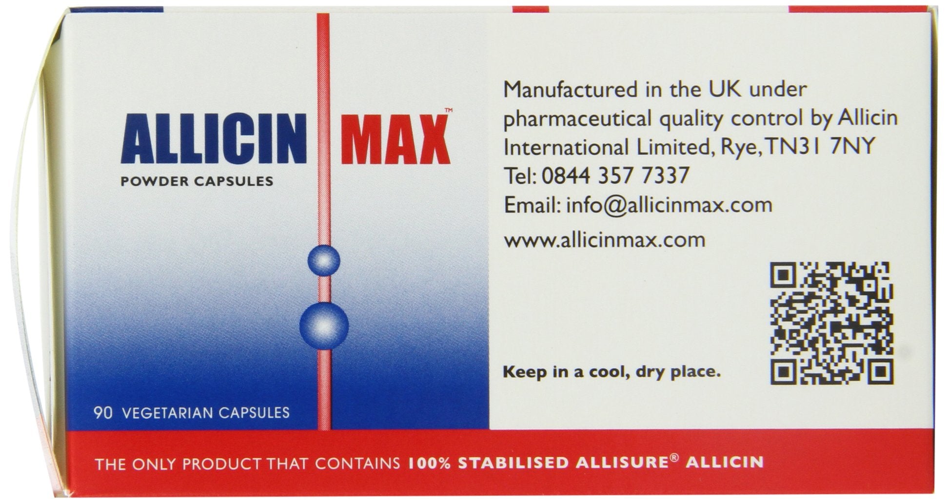 ALLICINMAX cápsulas vegetales, formato práctico para incorporar a la rutina diaria.