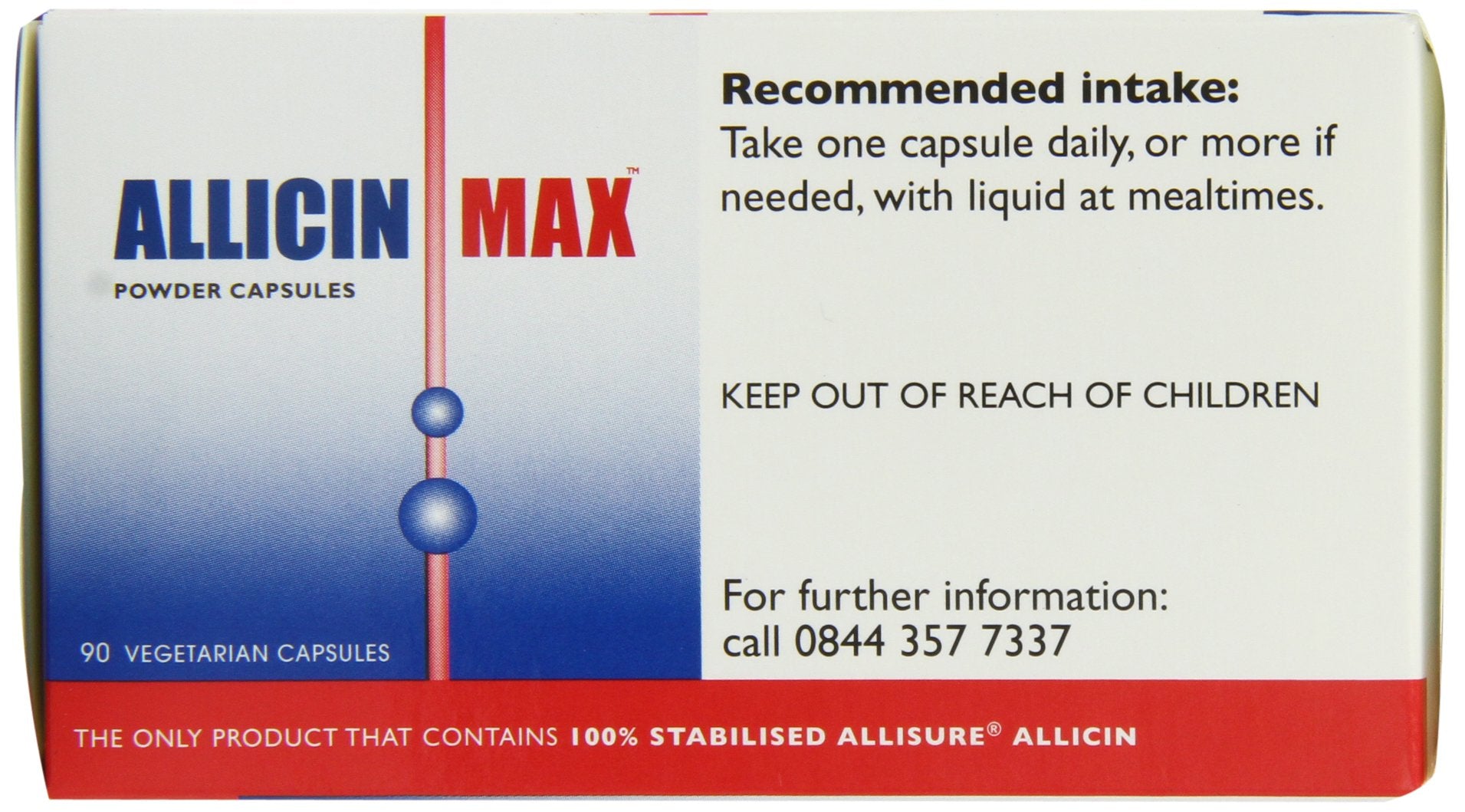 ALLICINMAX etiqueta frontal, información clara para elegir tu suplemento diario.