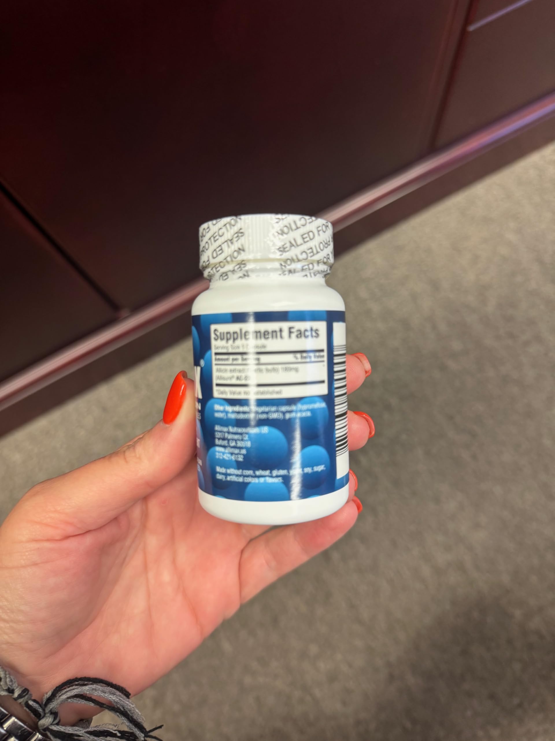 Allimax 180 mg, icono de dosis, acceso sencillo a la toma.