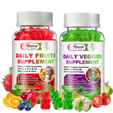 Alliwise gomitas-frutas-verduras sin azúcar en bote para energía diaria.