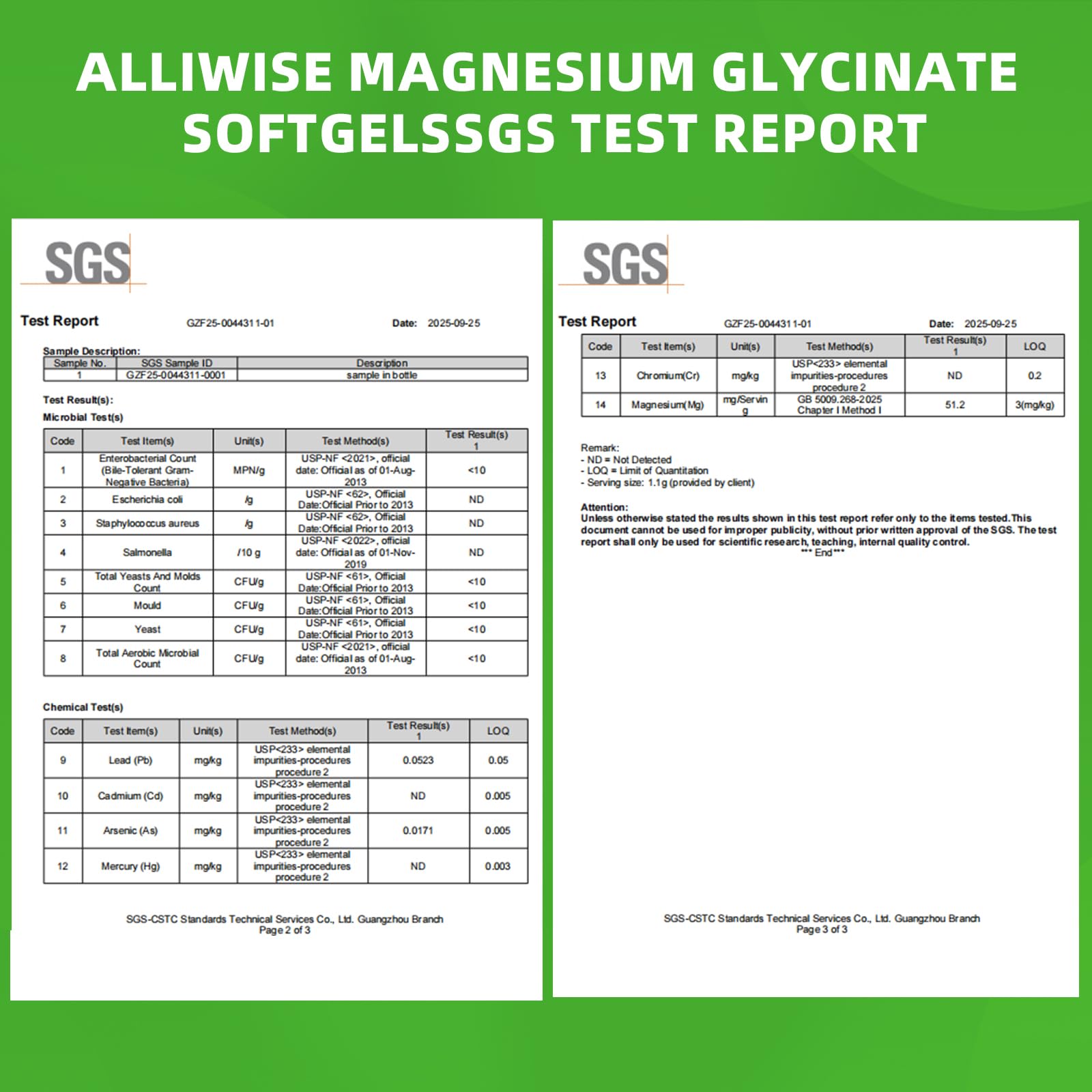 Etiqueta de Alliwise magnesio glicinato 500 mg, diseño de alta absorción