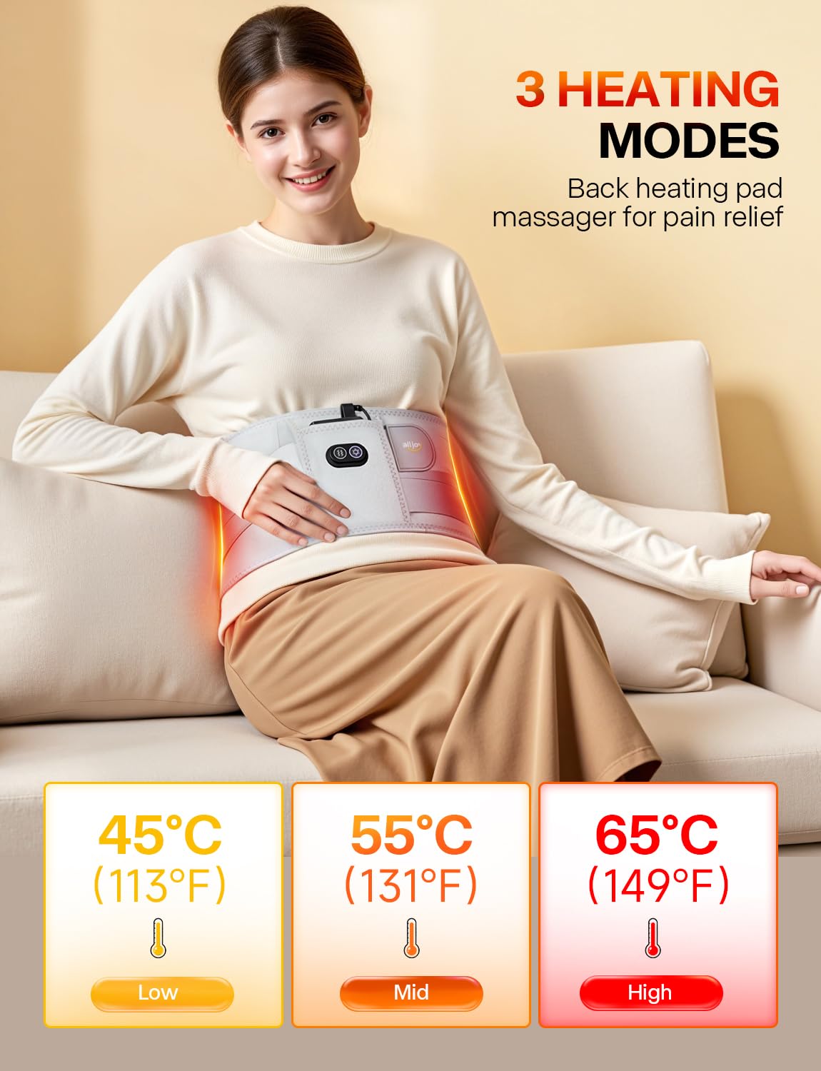 ALLJOY cinturon_calor_extensible 67 pulgadas ajuste comodo