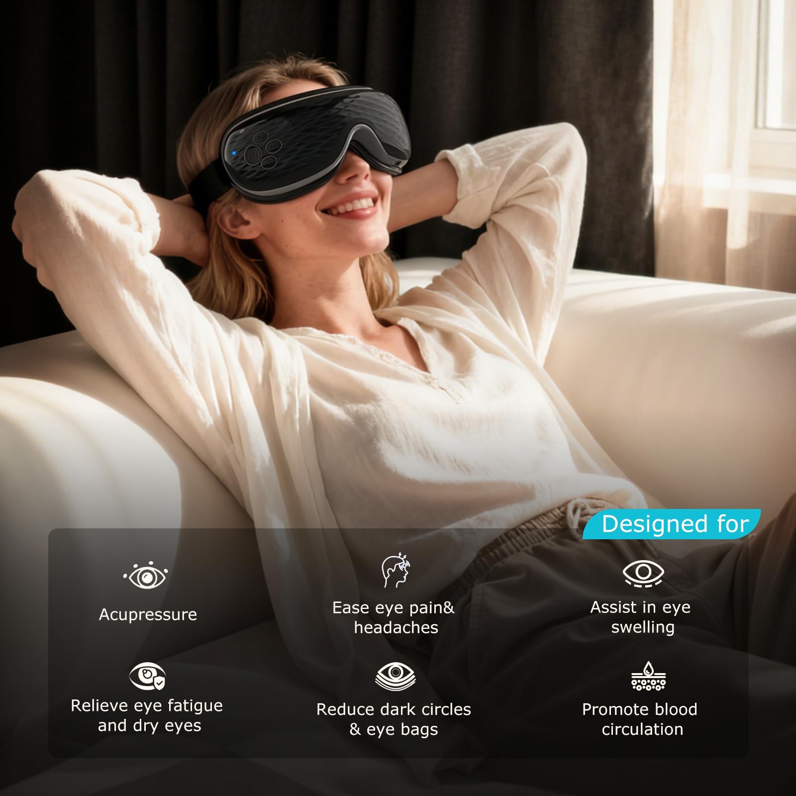ALLJOY masaje ocular con temperatura ajustable para fatiga