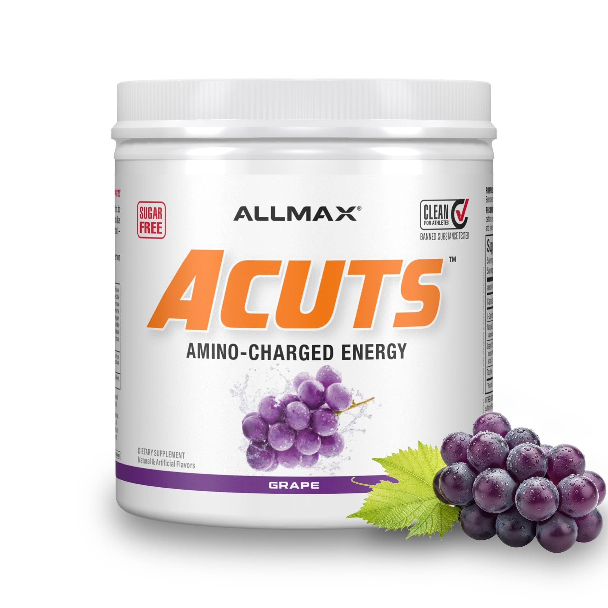 ALLMAX ACUTS Amino Energy en polvo uva, energía para entrenar