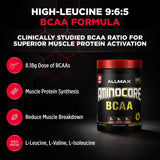 ALLMAX AminoCore, etiqueta de calidad visible para confianza