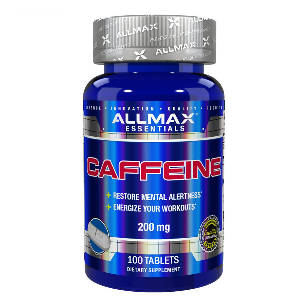 ALLMAX Caffeine: bote de tabletas para energia mental en entrenamientos intensos