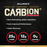 ALLMAX CARBION+ mezcla-agua, energia limpia para entrenamiento.
