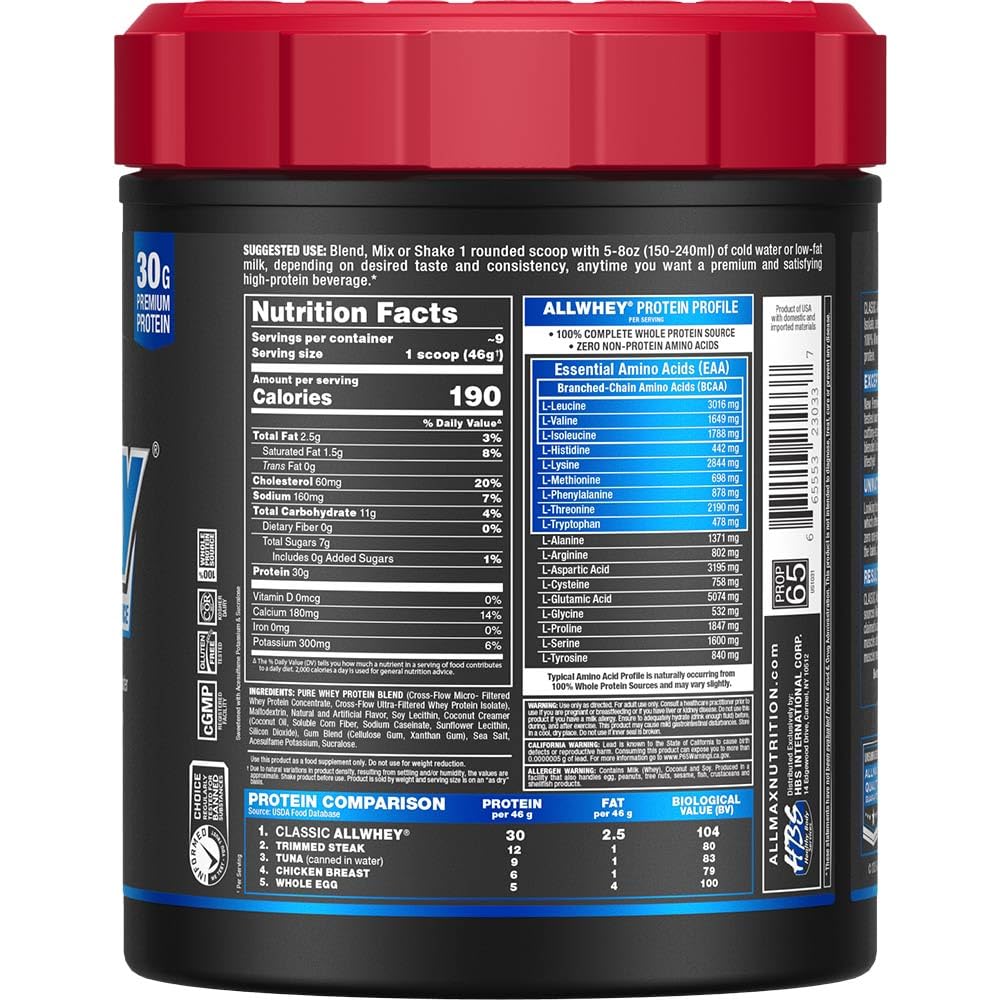 ALLMAX Classic AllWhey Vanilla: shaker mostrando batido rápido y fácil