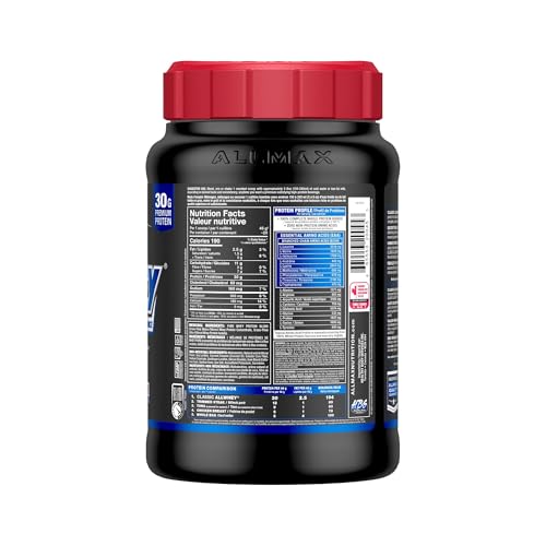 ALLMAX Classic AllWhey en taza medidora para porciones precisas