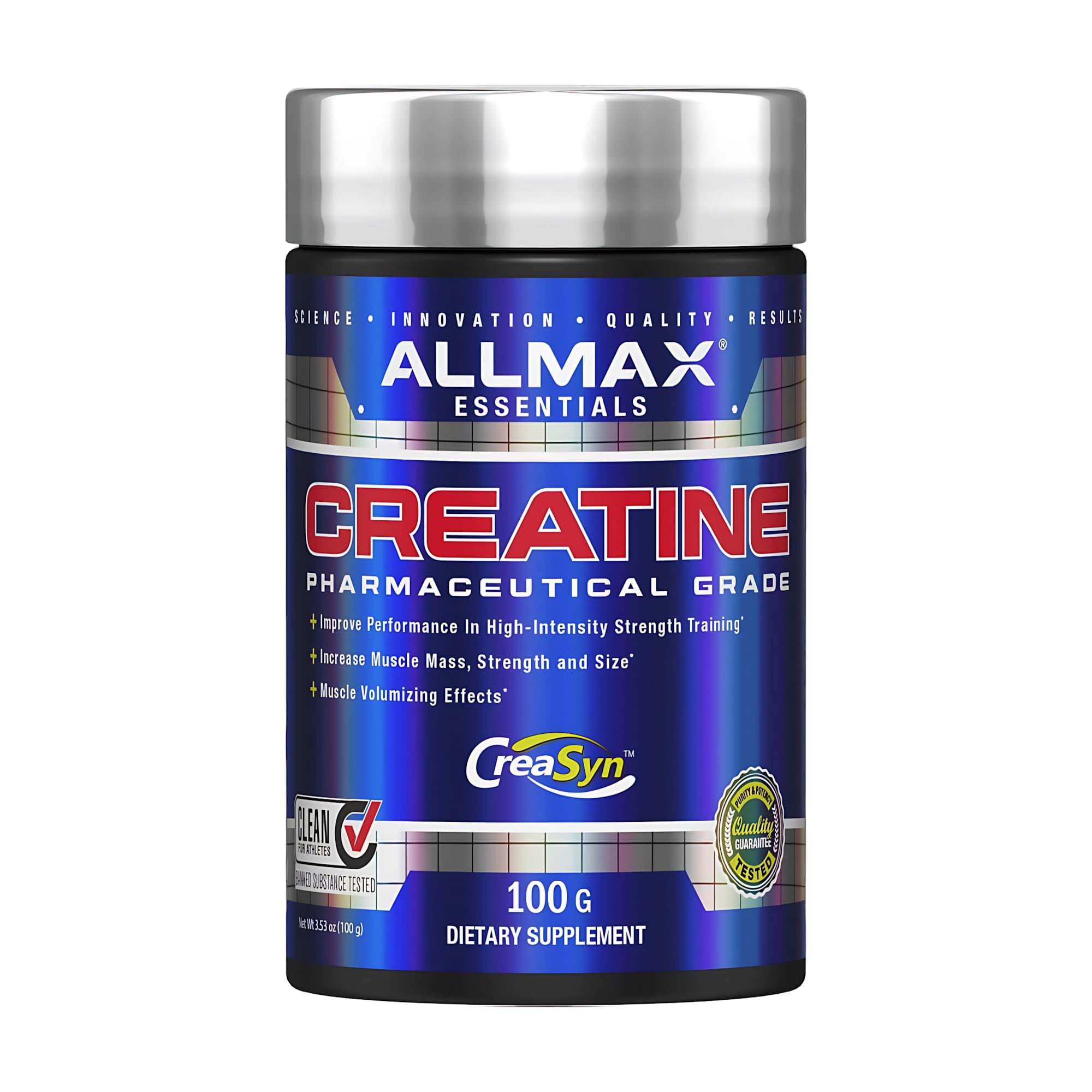 ALLMAX Creatina Monohidrato en polvo sin sabor, mezcla limpia y rápida para entrenar.