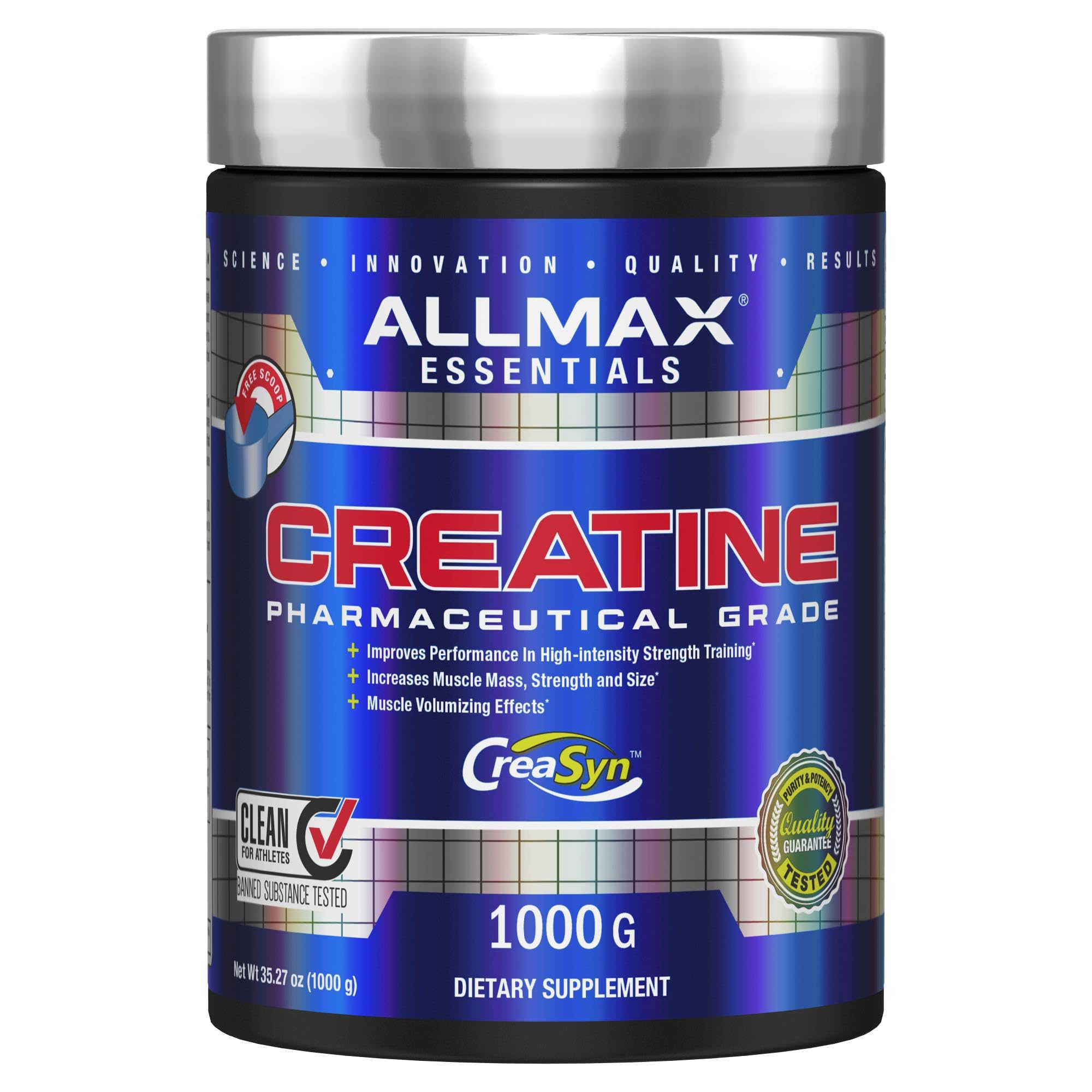 ALLMAX Creatina Monohidrato en envase de 1000 g para uso diario