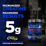 ALLMAX creatina monohidrato para mezclar fácilmente en cualquier bebida