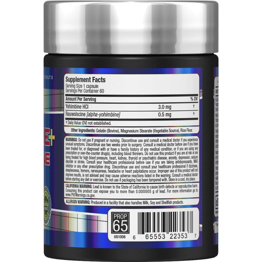 Etiqueta frontal ALLMAX Essentials Yohimbine Rauwolscine