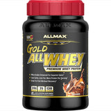 ALLMAX Gold ALLWHEY proteina de suero chocolate, botella de 2 lb para recuperación muscular