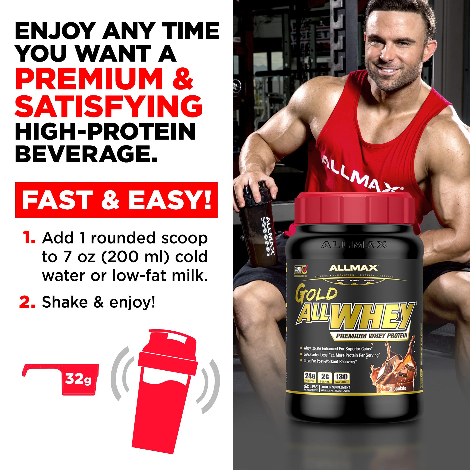 ALLMAX Gold ALLWHEY recuperación muscular tras entreno