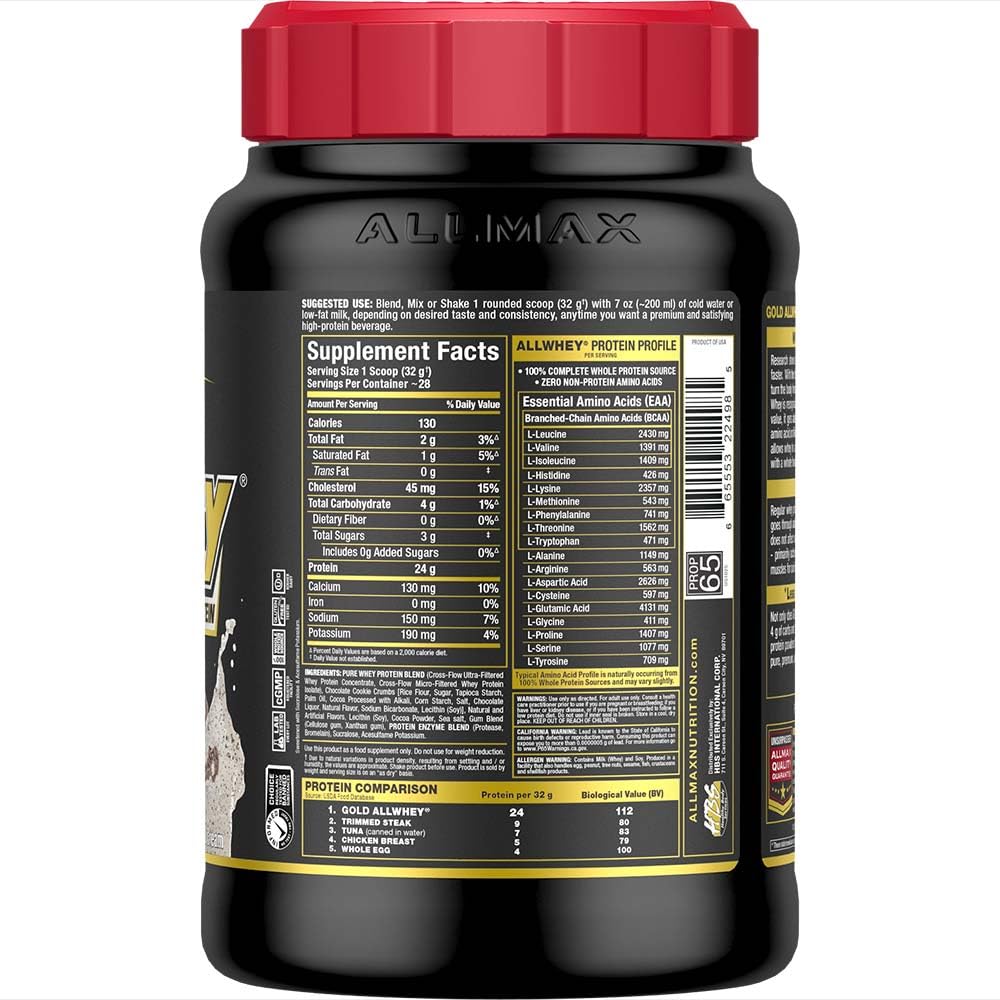 ALLMAX Gold ALLWHEY, textura suave para batidos fáciles y cremosos