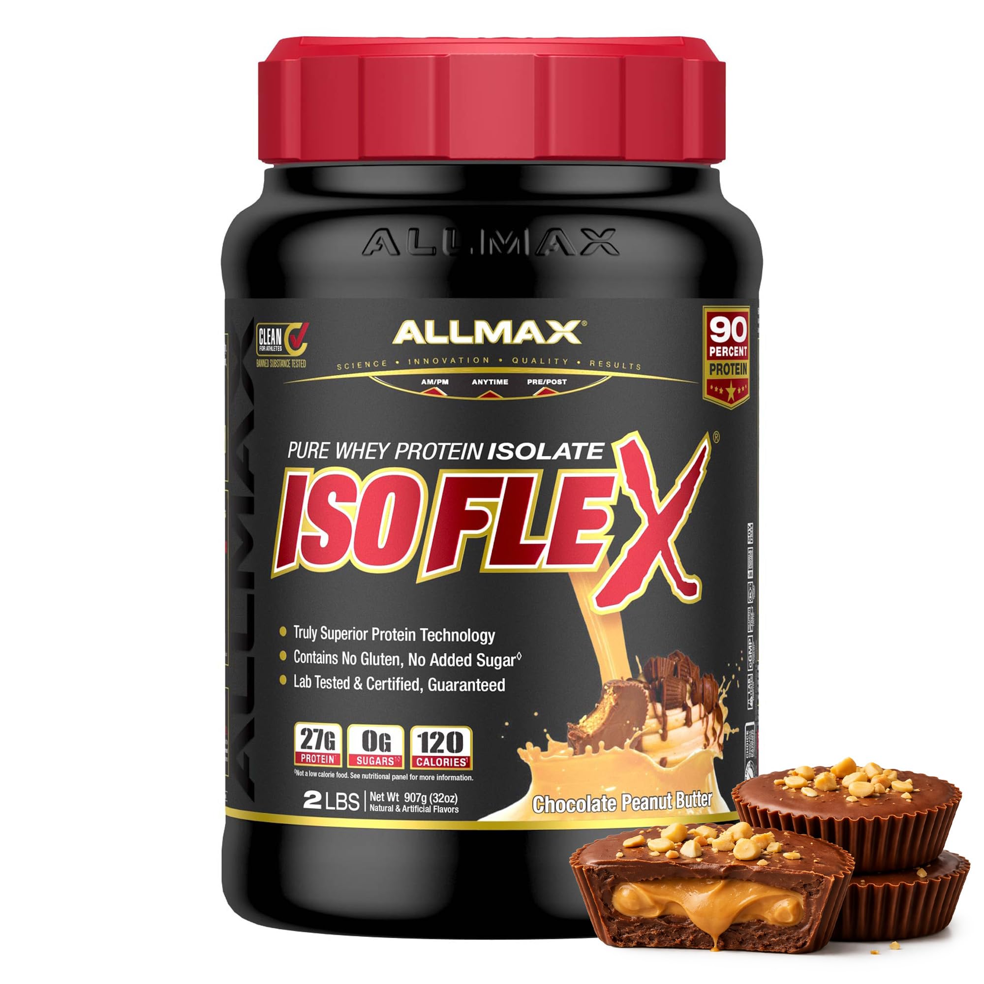ALLMAX ISOFLEX, botella de proteína aislada lista para entrenar.