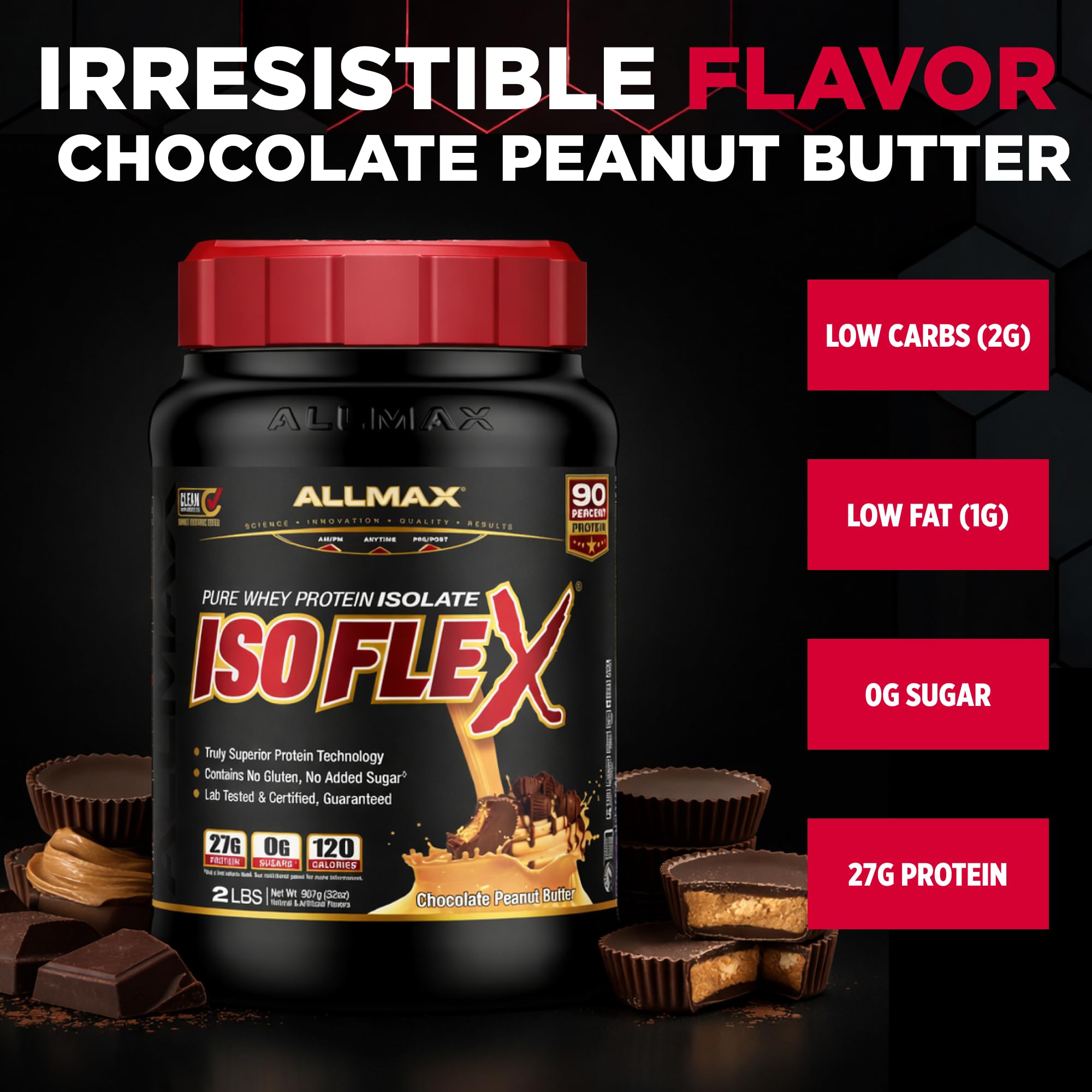 ALLMAX ISOFLEX cuchara de medición para batido rápido y limpio.