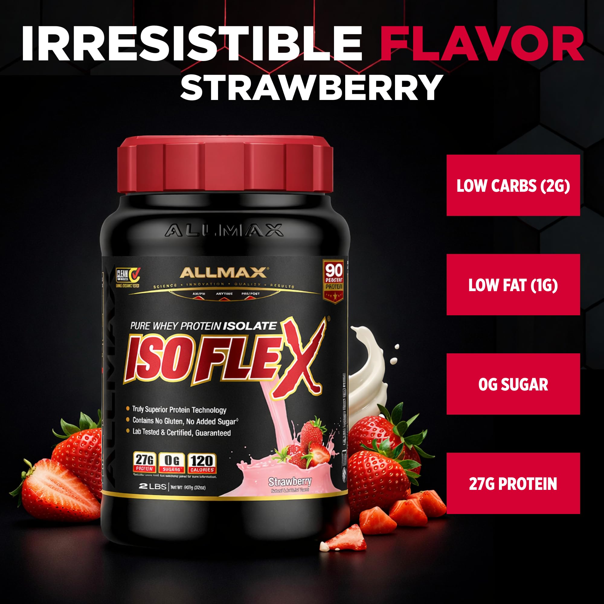 ALLMAX ISOFLEX cucharilla muestra porción; proteína de alta pureza para entrenar.
