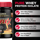 ALLMAX ISOFLEX mezcla cremosa sabor chocolate para recuperación post-entrenamiento.