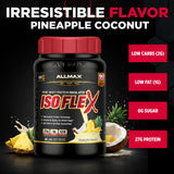 ALLMAX IsoFlex piña-colada: mezcla rápida para entrenamientos eficientes.