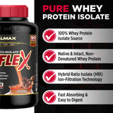 ALLMAX Isoflex mezcla en vaso con batido cremoso.