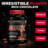 ALLMAX Isoflex detalle de textura de polvo fino y limpio.