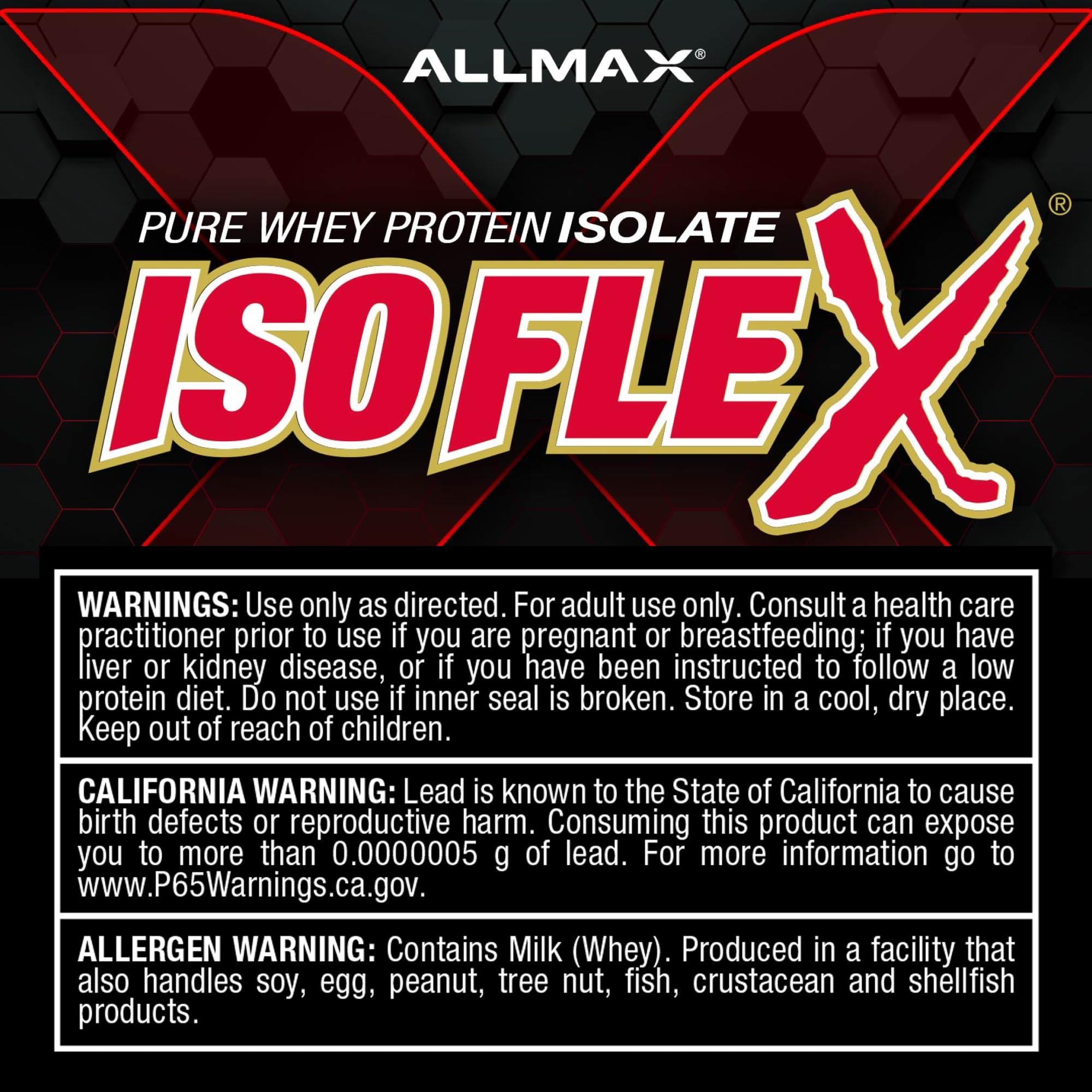 ALLMAX Isoflex Rendimiento Lean complemento proteico para apoyar la masa magra.