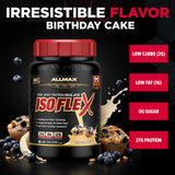 Allmax ISOFLEX, cucharada de proteína, apoyo a la reparación muscular después del ejercicio