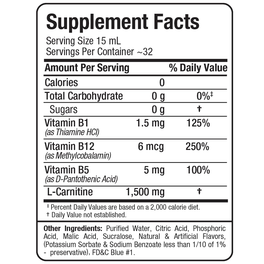 ALLMAX L-Carnitina líquida con sabor arándano azul, opción sabrosa para apoyo diario.
