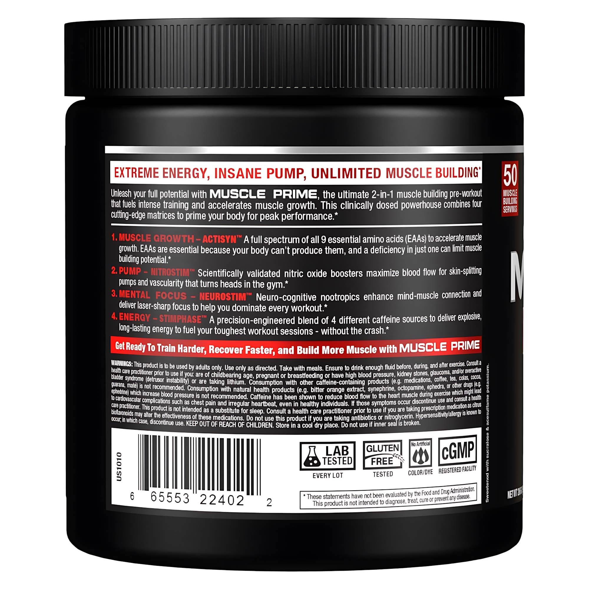 ALLMAX MusclePrime, cuchara medidora, batido rápido sin azúcar para tus rutinas.