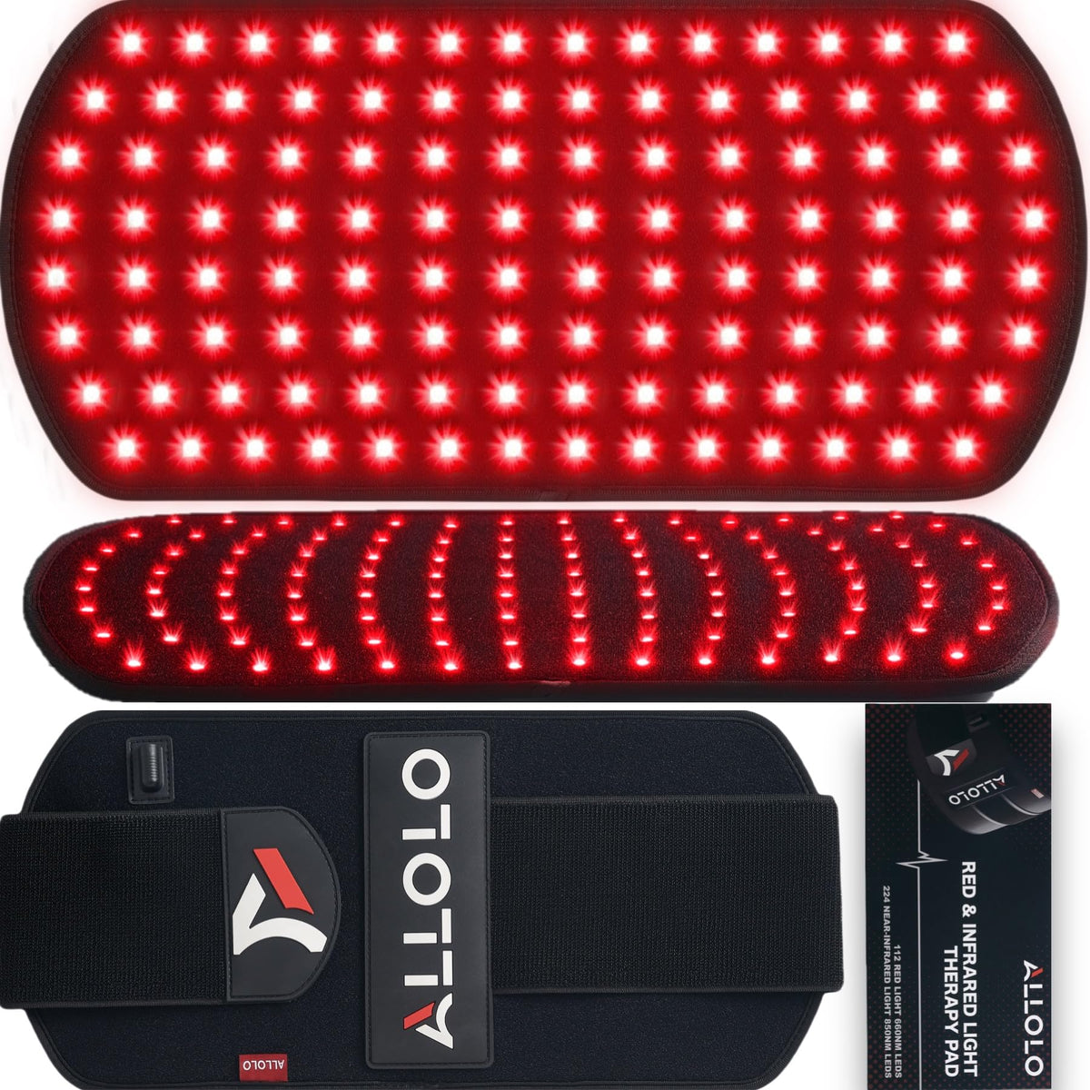 ALLOLO cinta terapia luz roja para cuerpo cubre espalda y abdomen.
