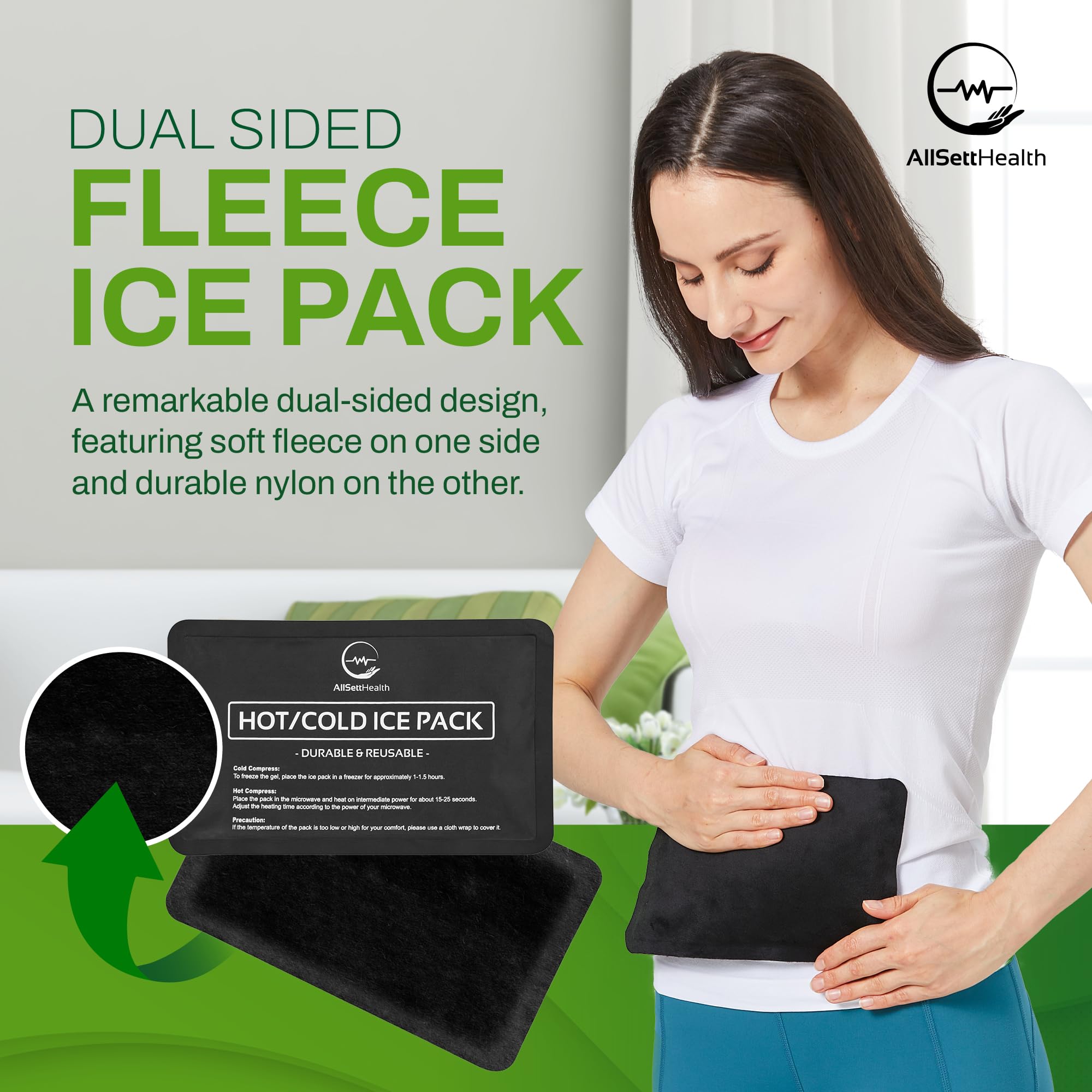 AllSett Health lado felpa suave para contacto cómodo