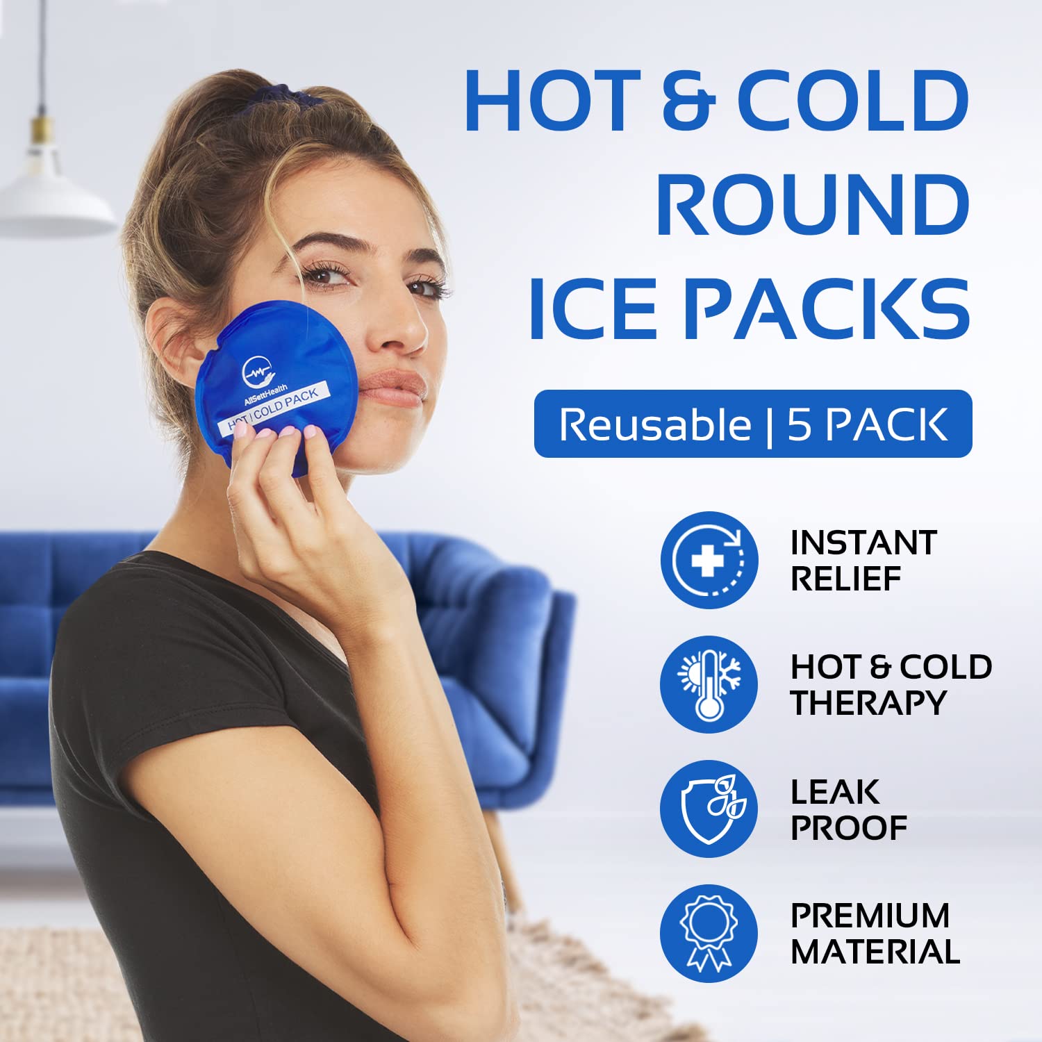 AllSett Health compresas de gel redondas para mantener bebidas frías
