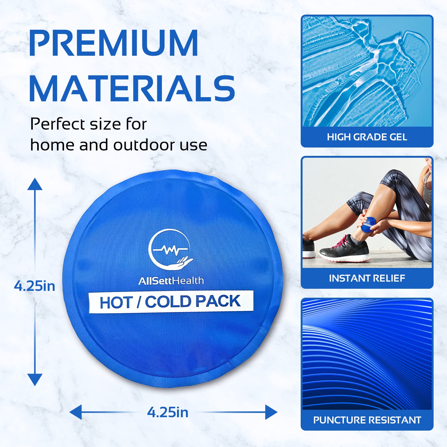 AllSett Health compresas de gel redondas para calor rápido en casa