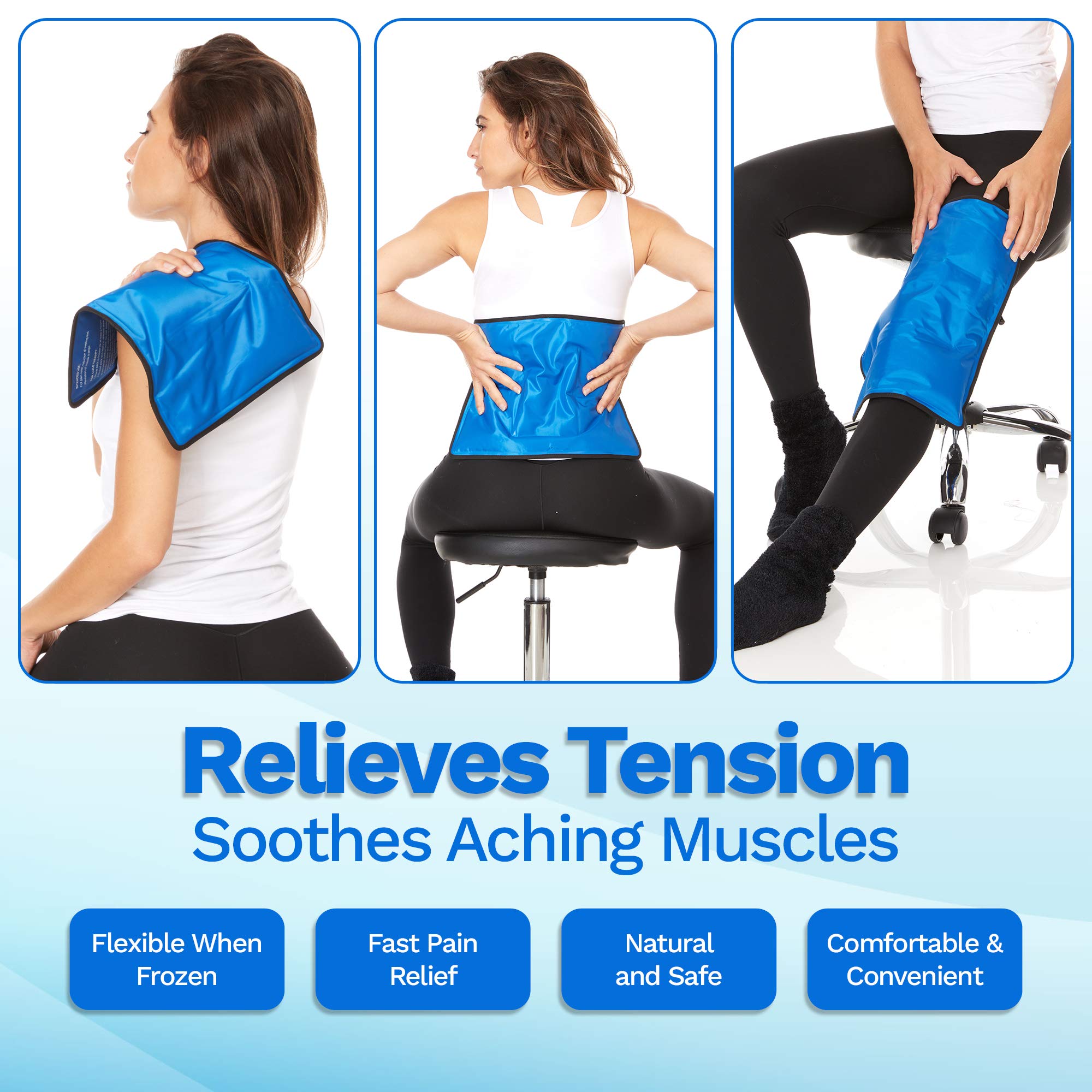 AllSett Health envuelve rodilla con gel termico para descanso y recuperación.