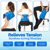 AllSett Health envuelve rodilla con gel termico para descanso y recuperación.