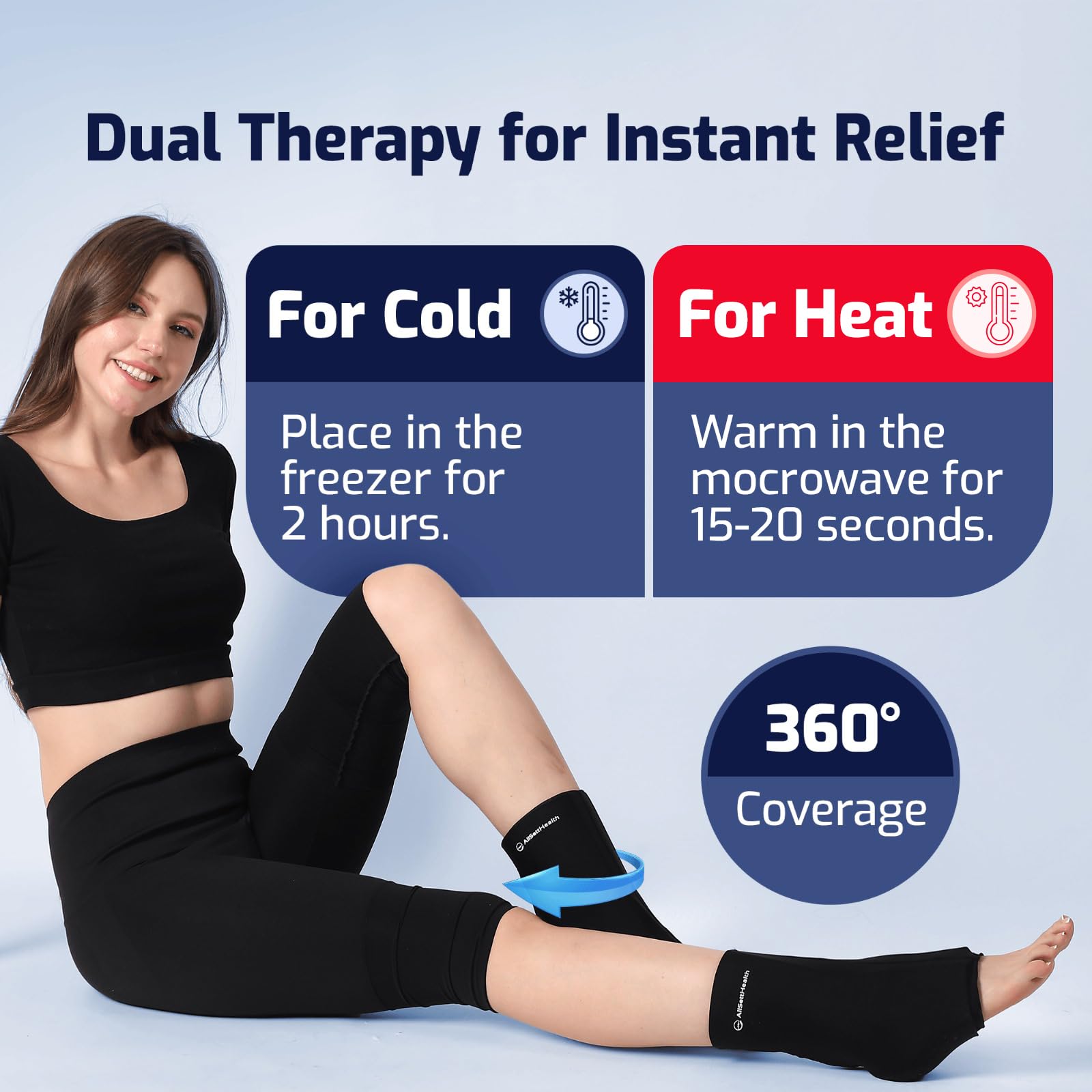 AllSett Health compresa tobillo calor, terapia suave para dolor.