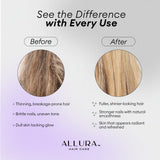 Allura Hair fabricado en EE. UU. con control de calidad.