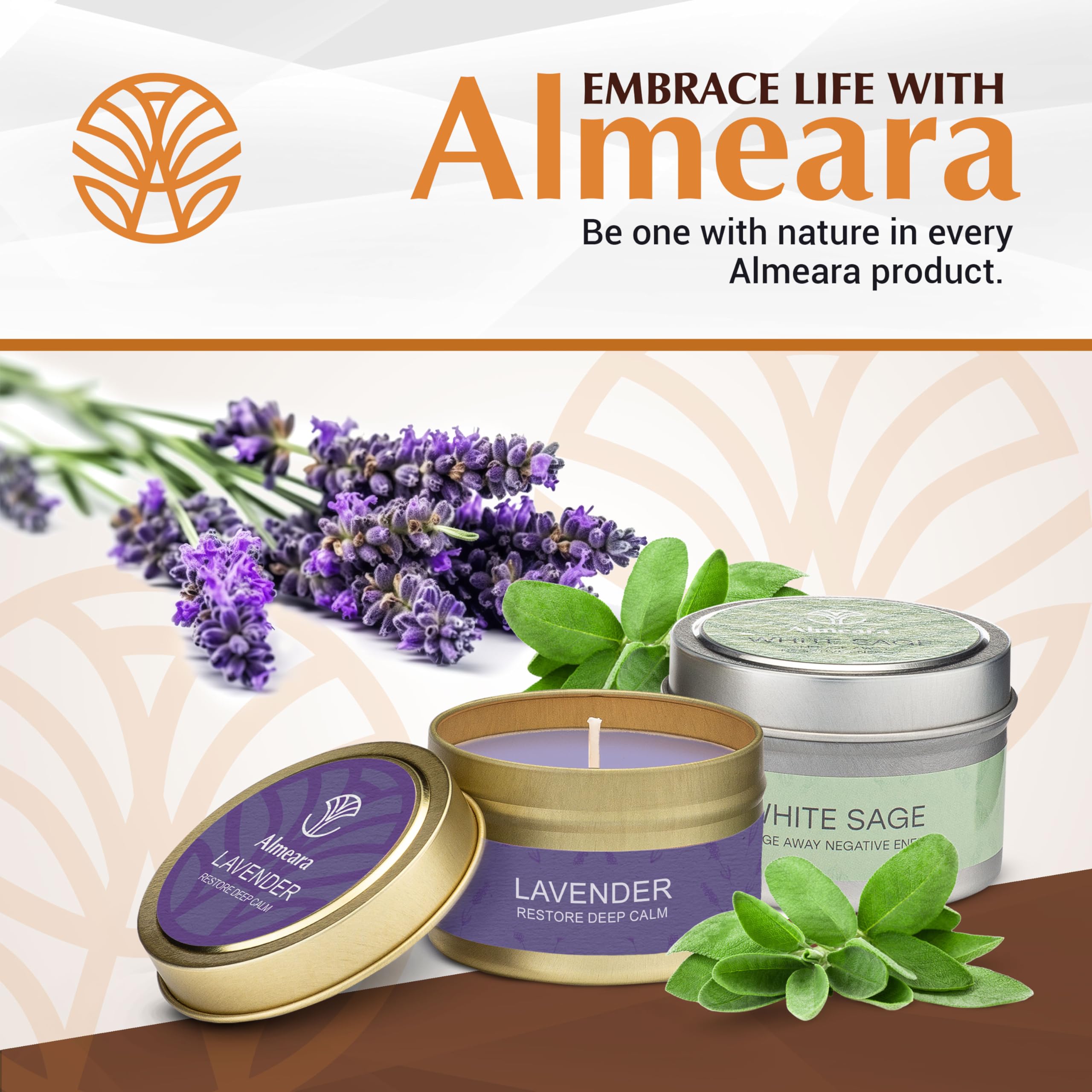 Vela Almeara aroma suave para crear ambiente calmante