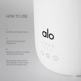 Difusor ALO Aura para uso en hogar, control de aroma y humedad.