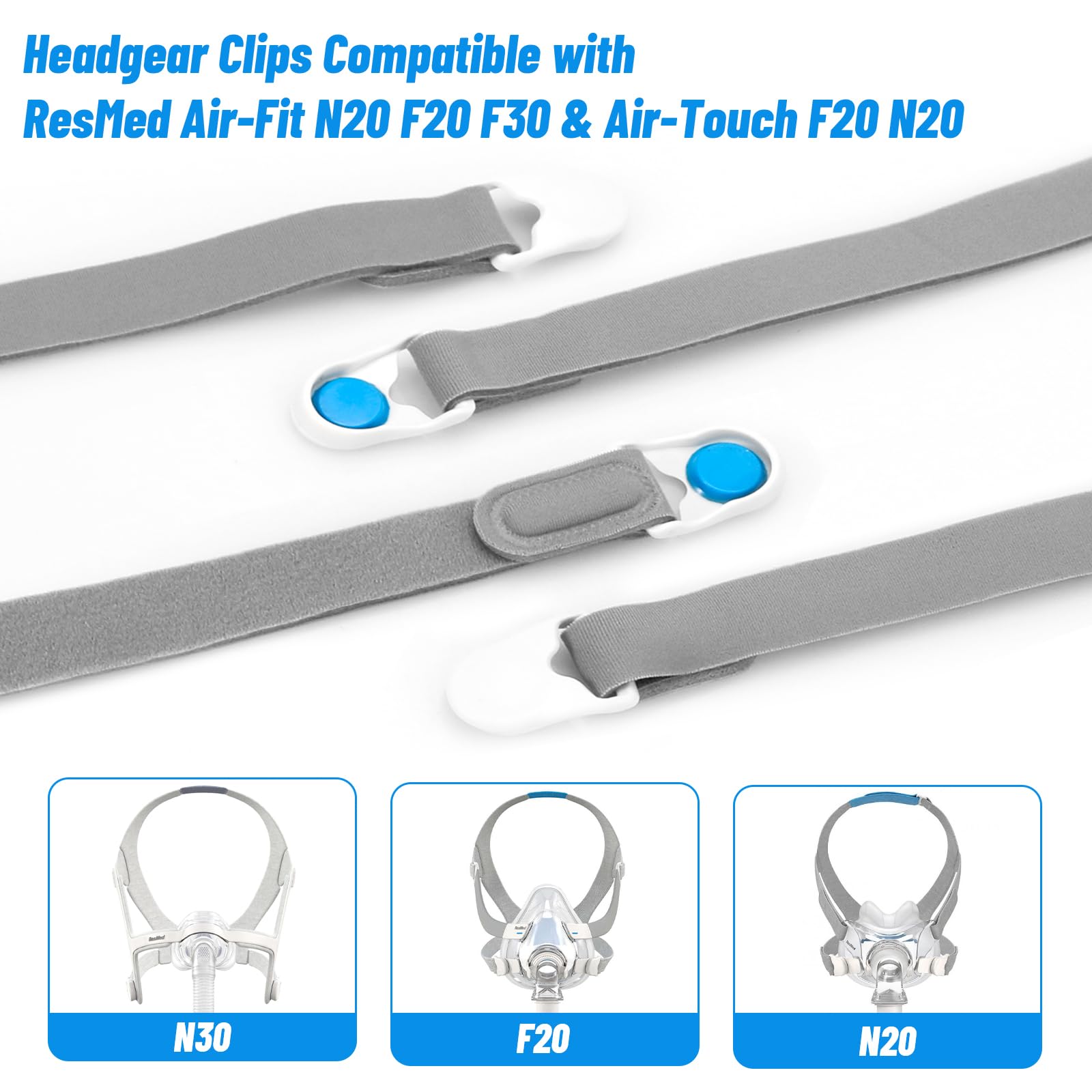 Alocs clips magnéticos para cabezal Resmed AirFit F20, fijación estable durante el uso