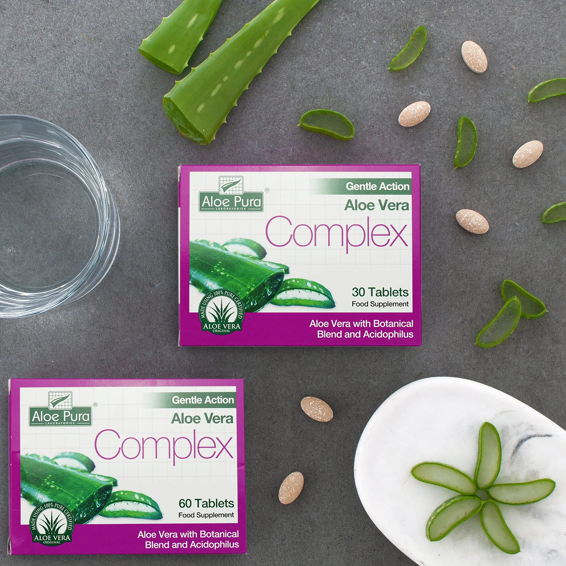 Aloe Pura Colax tabletas con ingredientes botánicos de calidad
