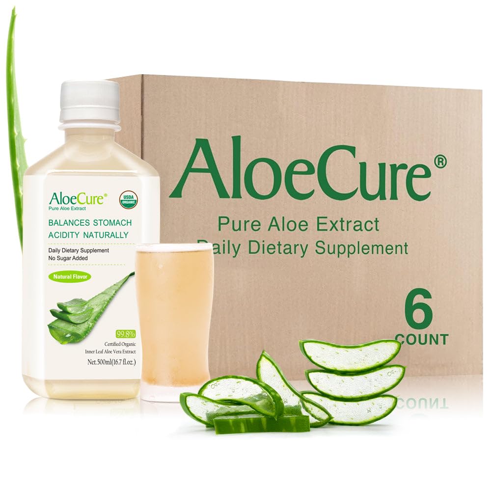 AloeCure: botella de jugo de aloe vera de 500 ml para digestión equilibrada