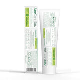 AloeDent pasta dental accion triple con aceite de árbol de té para limpieza natural.