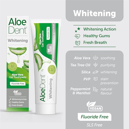 Aloe Dent, pasta en tubo en mano, uso diario cómodo