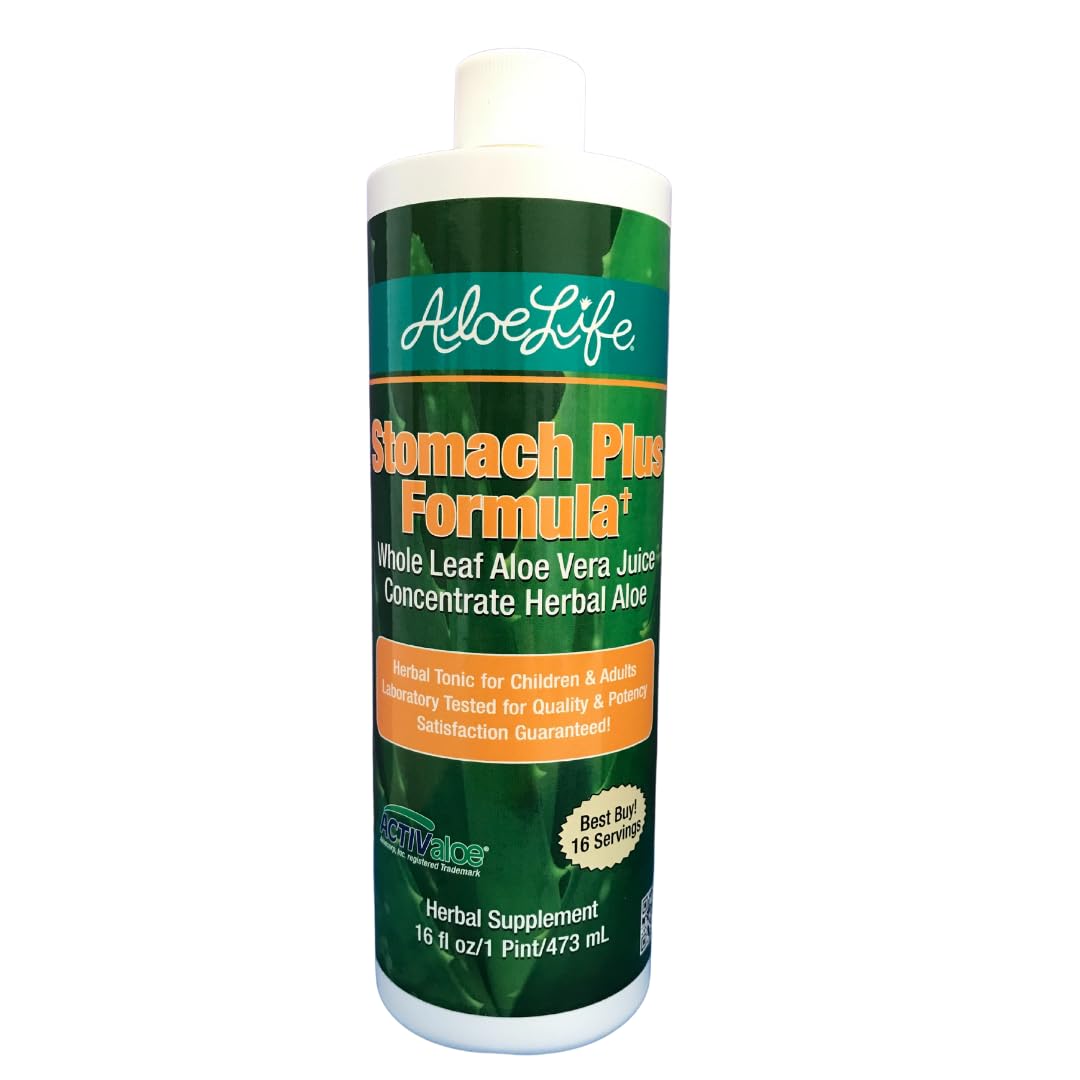 Aloelife Estómago Plus Formula – botella: alivio digestivo natural para malestares y gases.