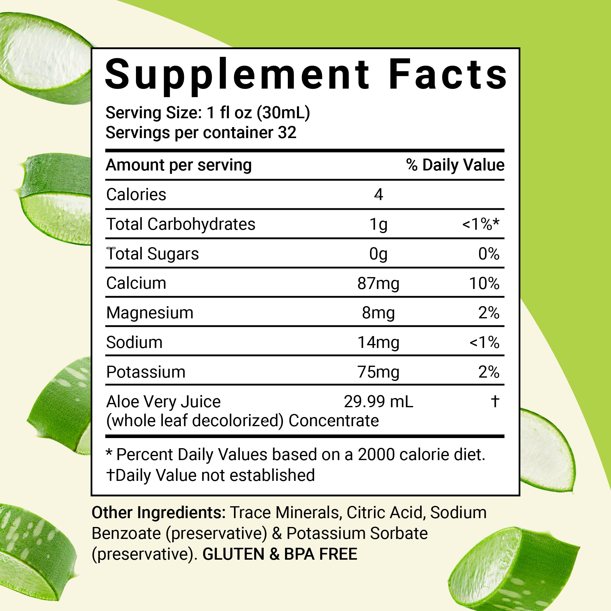 Aloe Life botella 32 oz, sabor afrutado y consumo diario.