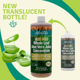 Aloe Life etiqueta orgánica, jugo puro de hojas enteras para soporte digestivo.